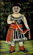 Копия картины "little girl with a red bow" художника "пиросмани нико"