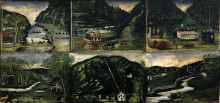 Репродукция картины "tapestry in six paintings" художника "пиросмани нико"