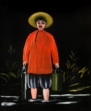 Репродукция картины "рыбак в красной рубахе" художника "пиросмани нико"