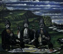 Репродукция картины "кутеж трех князей" художника "пиросмани нико"