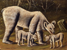 Копия картины "белая медведица с медвежатами" художника "пиросмани нико"