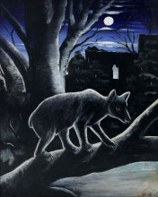 Репродукция картины "медведь в лунном свете" художника "пиросмани нико"
