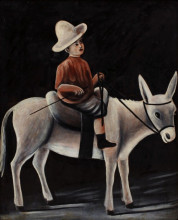 Репродукция картины "мальчик на осле" художника "пиросмани нико"