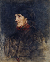 Копия картины "old woman with a headscarf" художника "ажбе антон"