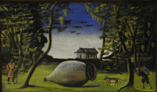 Репродукция картины "большой марани в лесу" художника "пиросмани нико"