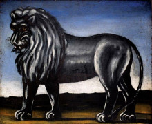 Репродукция картины "черный лев" художника "пиросмани нико"