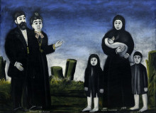 Картина "бездетный миллионер и бедная с детьми" художника "пиросмани нико"