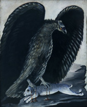 Картина "орел, поймавший зайца" художника "пиросмани нико"