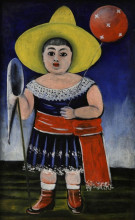 Репродукция картины "девочка с шариком" художника "пиросмани нико"