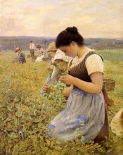 Репродукция картины "women in the fields" художника "пирс чарльз спарк"