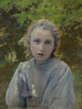 Репродукция картины "portrait of a young girl" художника "пирс чарльз спарк"