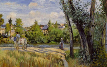 Репродукция картины "landscape, bright sunlight, pontoise" художника "писсарро камиль"