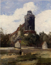 Копия картины "the telegraph tower at montmartre" художника "писсарро камиль"