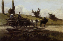 Картина "the wood cart" художника "писсарро камиль"