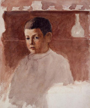 Картина "half length portrait of lucien pissarro" художника "писсарро камиль"