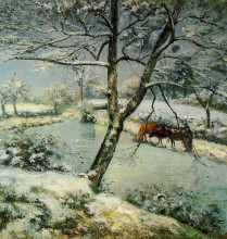 Репродукция картины "winter at montfoucault" художника "писсарро камиль"