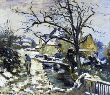 Картина "winter at montfoucault 2" художника "писсарро камиль"