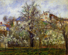 Копия картины "the vegetable garden with trees in blossom, spring, pontoise" художника "писсарро камиль"