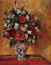 Репродукция картины "vase of flowers" художника "писсарро камиль"