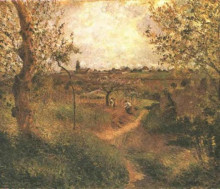 Копия картины "a path across the fields" художника "писсарро камиль"