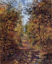 Репродукция картины "a path in the woods, pontoise" художника "писсарро камиль"