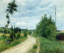 Копия картины "the auvers road, pontoise" художника "писсарро камиль"