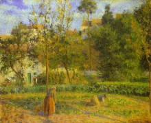 Копия картины "vegetable garden at hermitage near pontoise" художника "писсарро камиль"