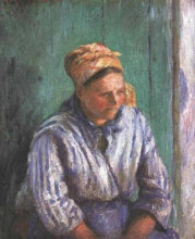 Картина "washerwoman study (also known as la mere larcheveque)" художника "писсарро камиль"
