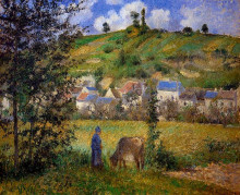 Копия картины "chaponval landscape" художника "писсарро камиль"