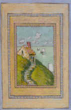 Репродукция картины "house on a cliff" художника "писсарро камиль"