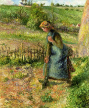 Картина "woman digging" художника "писсарро камиль"