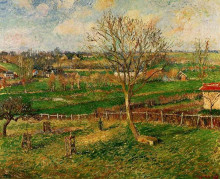 Копия картины "landscape, fields, eragny" художника "писсарро камиль"