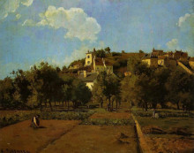 Картина "the gardens of l&#39;hermitage, pontoise" художника "писсарро камиль"