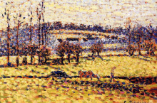 Копия картины "meadow at bazincourt" художника "писсарро камиль"