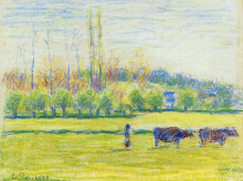 Копия картины "near eragny" художника "писсарро камиль"