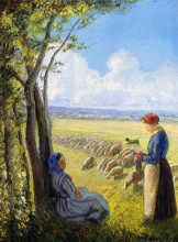 Копия картины "shepherdesses" художника "писсарро камиль"