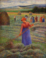 Копия картины "haymakers at eragny" художника "писсарро камиль"