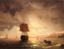 Копия картины "гавань в одессе на черном море" художника "айвазовский иван"