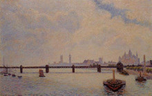 Репродукция картины "charing cross bridge, london" художника "писсарро камиль"