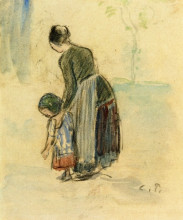 Копия картины "peasant and child" художника "писсарро камиль"