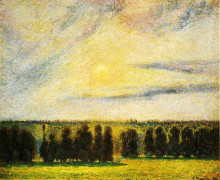 Картина "sunset at eragny" художника "писсарро камиль"