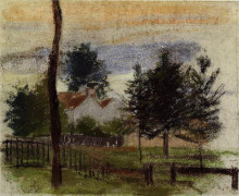Копия картины "landscape at louveciennes" художника "писсарро камиль"