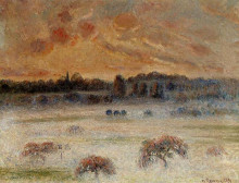Копия картины "sunset with fog, eragny" художника "писсарро камиль"