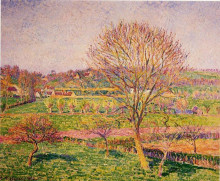 Копия картины "big walnut tree at eragny" художника "писсарро камиль"