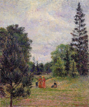 Репродукция картины "kew gardens, crossroads near the pond" художника "писсарро камиль"
