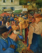 Копия картины "poultry market, pontoise" художника "писсарро камиль"