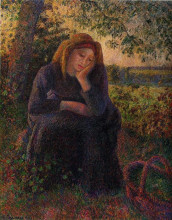 Копия картины "seated peasant" художника "писсарро камиль"