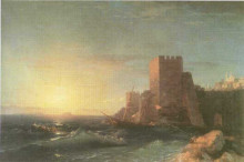 Копия картины "башни на скале у босфора" художника "айвазовский иван"