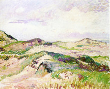Репродукция картины "the dunes at knokke" художника "писсарро камиль"