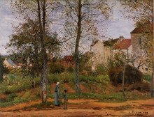Репродукция картины "landscape near louveciennes 2" художника "писсарро камиль"